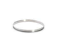 De Buyer - Cercle à tarte rond en inox à bord roulé - 24 x 2 cm - Surface Lisse, Démoulage Facile, Pour des Résultats Sans Défaut et Délicieux, Argent