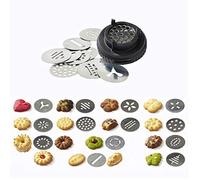 De Buyer Kit Le Tube pour biscuits sablés – piston à pression, 13 disques, 2 couvercles