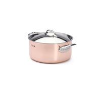 DE BUYER -6442.28 -faitout cuivre-inox a couv. ø 28cm