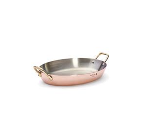 DE BUYER -6451.32 -plat ovale cuivre-inox 2a. laiton 32cm