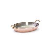 DE BUYER -6451.32 -plat ovale cuivre-inox 2a. laiton 32cm | 39,5 x 23,2 x 7,5 cm