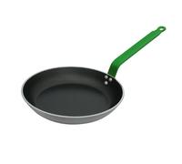 De Buyer - 8060.32 - Poêle ronde anti-adhésive choc - queue feuillard verte - Diamètre 32