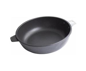 De Buyer 8352.28 Sauteuse "Choc Induction" anti-adhésif Diamètre 28 cm avec Embase pour Manche Amovible (non fourni)