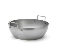 DE BUYER - Bassine à Friture Bombée LA LYONNAISE en acier - 45 cm | Équipée de deux anses soudées pour une manipulation facile et sécurisée