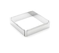 DE BUYER - Cadre à entremets carré extensible en inox | 20 x 20 x 5 cm (max 37 x 37 x 5 cm)