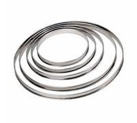 Cercle à tarte rond en inox à bord roulé H. 2 cm - Ø 22 cm
