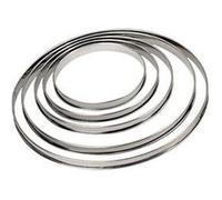 Cercle à tarte rond en inox à bord roulé H. 2 cm - Ø 22 cm