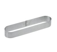 De Buyer - Cercle à tarte oblong VALHORNA en inox perforé - 14,5 x 3,5 cm, hauteur 2 cm, Argent