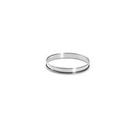 De Buyer - Cercle à tarte rond en inox à bord roulé - 14 x 2 cm - Surface Lisse, Démoulage Facile, Pour des Résultats Sans Défaut et Délicieux, Argent