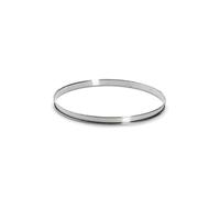 De Buyer - Cercle à tarte rond en inox à bord roulé - 22 x 2 cm - Surface Lisse, Démoulage Facile, Pour des Résultats Sans Défaut et Délicieux, Argent