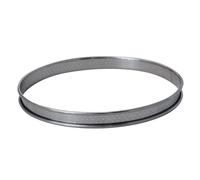 Cercle à tarte rond perforé en inox à bords roulé H. 2 cm - Ø 22 cm