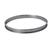 De Buyer - Cercle à tarte rond en inox perforé et bord roulé - 6 x 2 cm - Technologie AIR SYSTEM, Micro-Perforations pour Cuisson Rapide et Homogène, Résultat Croustillant et Savoureux
