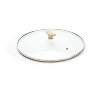 Couvercle verre 32 cm bouton bois de hêtre De Buyer