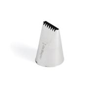 De Buyer - Douille à bûche plate en inox - 8 dents, 20 x 3 mm - En Inox, Idéale pour Décorer, Garnir et Remplir, Sans Soudure pour Hygiène Parfaite, S'Adapte aux Poches Pâtissières