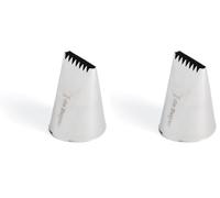 De Buyer - Douille à bûche plate en inox - 8 dents, 20 x 3 mm - En Inox, Idéale pour Décorer, Garnir et Remplir, Sans Soudure pour Hygiène Parfaite, S'Adapte aux Poches Pâtissières (Lot de 2)