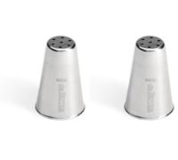 De Buyer - Douille à nid en inox - 7 trous Ø 1,3 mm - En Inox, Idéale pour Décorer, Garnir et Remplir, Sans Soudure pour Hygiène Parfaite, S'Adapte aux Poches Pâtissières, Argent (Lot de 2)