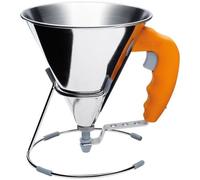 De Buyer - Entonnoir à piston avec pied KWIK en inox - 0,8 L -, Orange