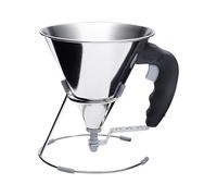 De Buyer - Entonnoir à piston avec pied KWIK en inox - 0,8 L -, Noir