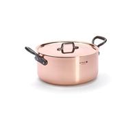 De Buyer - Faitout Cuivre-inox E.F. A Couvercle Anses Fontes Ø 28Cm - Diamètre 28 cm - 6466.28