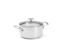 De Buyer - Faitout en inox MILADY avec son couvercle en verre - 20 cm - Fabriqué en France, Sans PFAS, Inox 18/10 Performant et Résistant, Fond Sandwich, Tous Feux + Four, Finition Poli Brillant