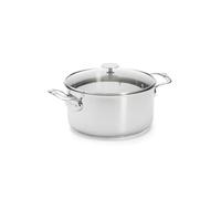 De Buyer - Faitout en inox MILADY avec son couvercle en verre - 24 cm - Fabriqué en France, Sans PFAS, Inox 18/10 Performant et Résistant, Fond Sandwich, Tous Feux + Four, Finition Poli Brillant