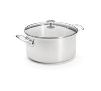 De Buyer - Faitout en inox MILADY avec son couvercle en verre - 28 cm - Fabriqué en France, Sans PFAS, Inox 18/10 Performant et Résistant, Fond Sandwich, Tous Feux + Four, Finition Poli Brillant