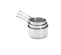 De Buyer - Lot de 3 casseroles en inox MILADY - 16/18/20 cm - Fabriquées en France, Sans PFAS, Inox 18/10 Performant et Résistant, Fond Sandwich, Tous Feux + Four, Finition Poli Brillant
