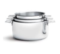 DE BUYER - 3491.03 - Lot 3 casseroles - FAITOUTS TWISTY - Ø 16cm + 18cm + 20cm - Acier Inox