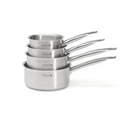 De Buyer - Lot de 4 casseroles PRIM'APPETY - 14/16/18/20 cm - Sans PFAS, Inox 18/10 de Qualité Professionnelle, Fond Magnétique Épais pour Cuisson Maîtrisée, Tous Feux + Four, Finition Poli Brossé