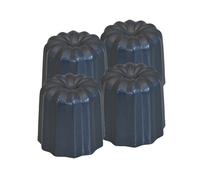 De Buyer – Lot de 4 moules à canelés bordelais – Acier antiadhésif – Ø 5,5 cm – Noir