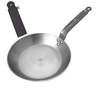 De Buyer Mineral B Element 5610.28 Poêle à frire en acier Avec housse de queue pour protéger la main, fer, 24 cm