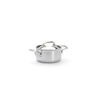 De Buyer - Mini-cocotte en inox 5 couches AFFINITY avec couvercle en inox - 16 cm - Fabriquée en France, Sans PFAS, Montée Rapide en Température, Inox 18/10, Tous Feux + Four, Finition Poli Brillant
