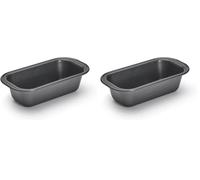 DE BUYER - Moule à cake en acier antiadhésif - 15 x 7,5 x 4,8 cm -, Noir (Lot de 2)