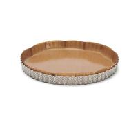 Moule à tarte amovible 28 cm inox perforé et feuille de cuisson antiadhésive De Buyer