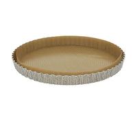 Moule à tarte - DE BUYER - Cannelé - Acier inox - 28 cm - Fond amovible - Perforé 2 mm