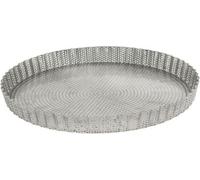 Moule à tarte - DE BUYER - Cannelé - Acier inox - 28 cm - Fond amovible - Perforé 2 mm