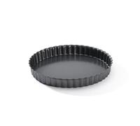 De Buyer - Moule à tarte cannelé rond à fond amovible en acier antiadhésif - Diamètre 20 cm -, Noir