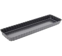 De Buyer - Moule à tarte rectangulaire à fond amovible - en acier antiadhésif 20 x 8 cm - Noir