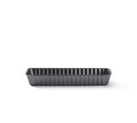 De Buyer - Moule à tarte rectangulaire à fond amovible en acier antiadhésif - 35,5 x 10,2 cm -, Noir