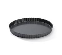 Moule à tarte cannelée droite fond fixe en acier antiadhésif ø 32 cm