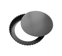 De Buyer – Moule à tarte cannelé rond 4706.24 – Fond amovible – Ø 24 cm – Noir