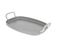 De Buyer - Plancha grill rectangulaire en tôle d'acier MINERAL B - 38 x 26 cm - Fabriquée en France, Anti Adhérence Naturelle, Finition à la Cire d'Abeille, Tous Feux + Flash Four