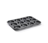 De Buyer Plaque 12 mini-savarins en acier antiadhésif Ø 7 cm 34,3x26,2x2,2 cm Noir