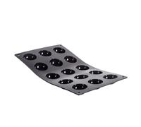 De Buyer - Plaque de 15 mini demi-sphères MOUL'FLEX en silicone - 17,5 x 30 cm, diamètre 4 cm -, Noir