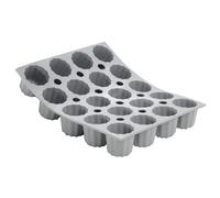 DE BUYER - Plaque de 20 mini Canelés - 21 x 17,6 cm, diamètre 3,5 cm | Bordelais ELASTOMOULE en mousse de silicone