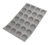 De Buyer - Plaque de 24 mini Tartelettes ELASTOMOULE en mousse de silicone - 30 x 20 cm, diamètre 4,5 cm -, Gris