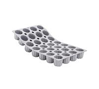 DE BUYER - Plaque de 28 mini Canelés - 30 x 17,6 cm, diamètre 3,5 cm | Bordelais ELASTOMOULE en mousse de silicone