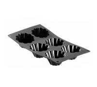 De Buyer - Plaque de 6 Briochettes MOUL'FLEX en silicone - 17,5 x 30 cm -, Noir