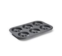 De Buyer – Plaque de 6 mini-savarins – Acier antiadhésif Ø 8 cm – 31,5 x 21,5 x 2,2 cm – Noir