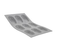 De Buyer - Plaque de 8 Madeleines ELASTOMOULE en mousse de silicone - 21 x 17,6 cm, portion 8 x 4,5 cm -, Gris